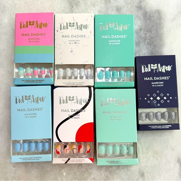 Red Aspen nail dashes lot never used - new in boxes. 7 new boxes.